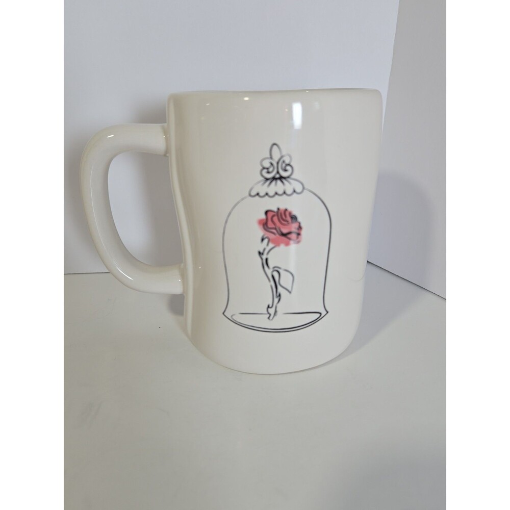 Rae Dunn Til The Last Petal Falls Mug Disney Beauty & The Beast Princess